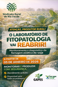 Leia mais sobre o artigo LABORATÓRIO DE FITOPATOLOGIA INICIA ATIVIDADES EM JANEIRO PARA MONITORAMENTO DA FERRUGEM ASIÁTICA DA SOJA EM RIO VERDE