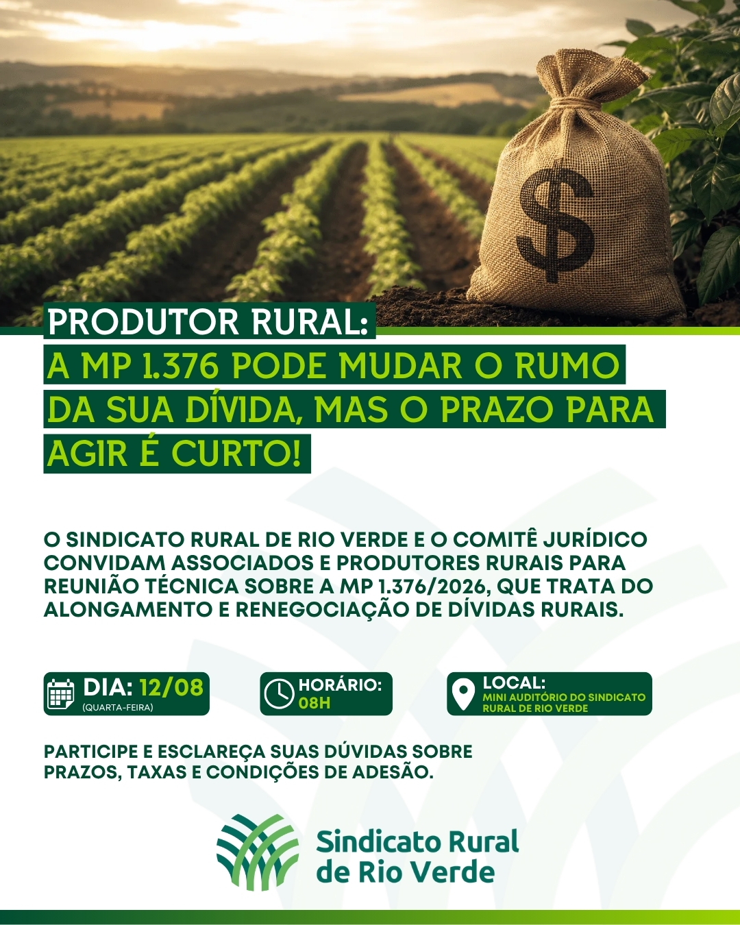 Leia mais sobre o artigo PRODUTOR RURAL: A MP 1.376 PODE MUDAR O RUMO DA SUA DÍVIDA, MAS O PRAZO PARA AGIR É CURTO!